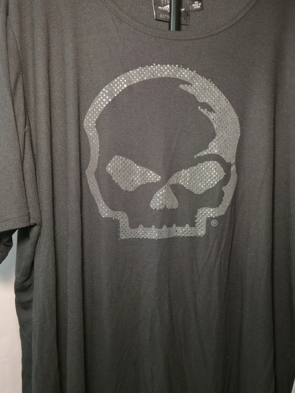 Women's HARLEY DAVIDSON Black WILLIE *Bling* Graphic T-Shirt Size 3W - Picture 3 of 6